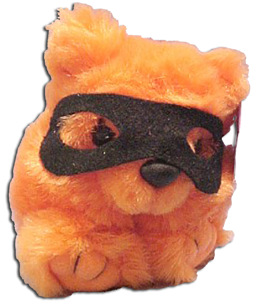 Puffkins Plush Trick the Masked Halloween Teddy Bear Puffkins Plush Trick the Masked Halloween Teddy Bear
- DOB 10/31/99
- Poem on Tag: "Here's a cuddly treat for you, it's Trick the bear, bright orange his hue. From door to door on Halloween night, he'll keep you safe from every fright!"
- Limited Edition Halloween 1999