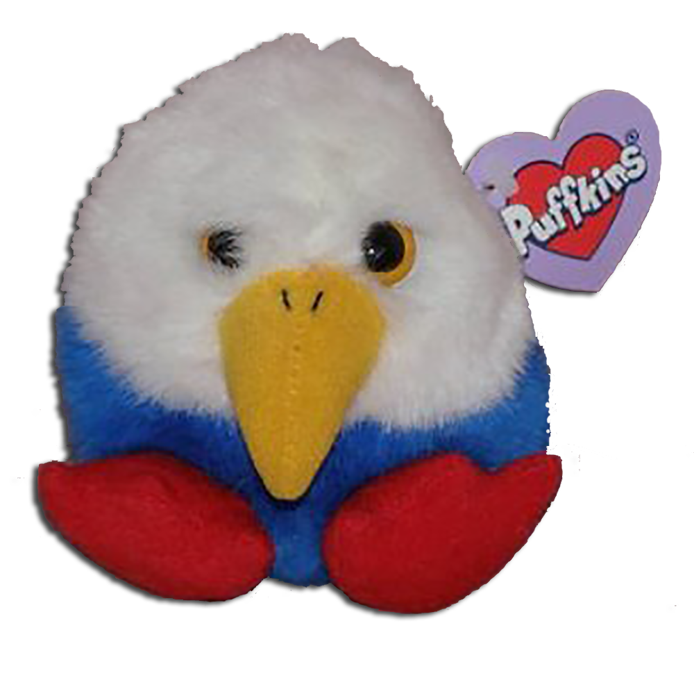 Swibco's Puffkins' Patriotic Eagle is the symbol of all that is America!  He is all dressed to show his pride in red white and blue!