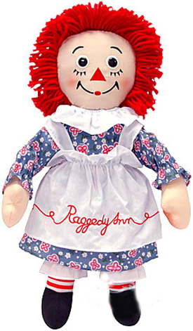 Classic Raggedy Ann and Andy are here and available in Plush Rag Dolls from Small to JUMBO Size.