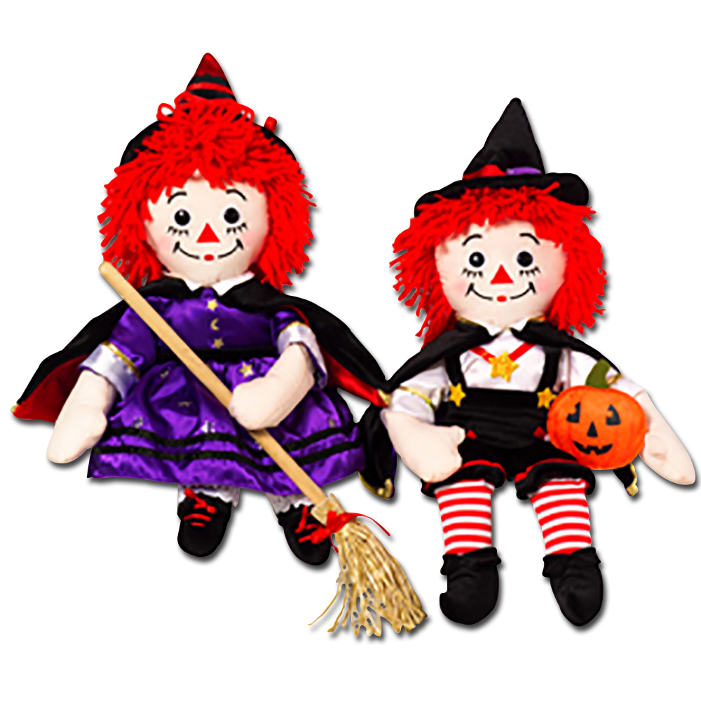 Raggedy Ann and Andy are all dressed up for Halloween! These are all special editions come see them as Pirates, Pumpkins, Vampires and MORE.