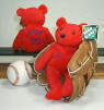 1 dozen Salvino's Bamm Beanos Bean Bag Plush Teddy Bear 1998 Opening Day Sammy Sosa - Tag Information: Sammy Sosa # 21, Issue Date: Aug 1998, Fans in Chicago love watching Sammy hit. Sammy loves hitting in Chicago. He hits home runs over walls, off of buildings, onto the street. Heads up! Here comes another one