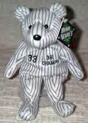 Salvino’s 1998 World Champion New York Yankees set commemorates one of baseball’s all-time greatest teams. Darryl Strawberry, David Wells, Derek Jeter, ORlando Hernandez, Scott Brosius, Tino Martinez as navy blue striped white teddy bears