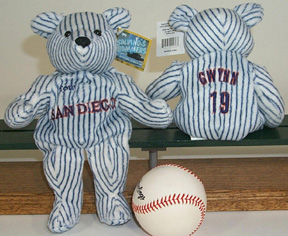 Salvino's Bamm Beanos Bean Bag Plush Teddy Bear 7th Inning Stretch Tony Gwynn #19 - San Diego (blue pinstriped) only 6,000 produced