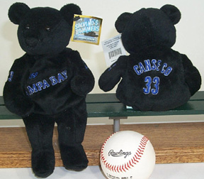 Salvino's Bamm Beanos Bean Bag Plush Teddy Bear 7th Inning Stretch Jose Canseco - Tampa Bay (all black) (only 6,000