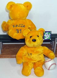 The Salvino's Big Bammers are large plush teddy bears embroidered with your favorite players number and last name