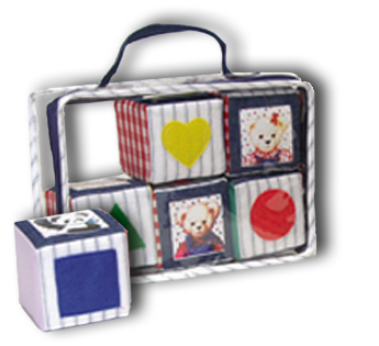 Blue Jean Teddy's Blocks in Carrying Case 