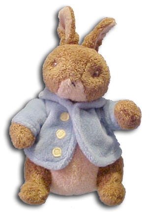 Peter Rabbit and his Friends by Beatrix Potter has been made into adorable plush characters.  He looks as if she jumped right out of the book!