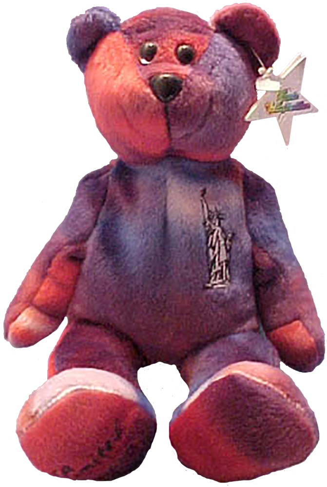 Classic Collecticritters adorable Miss Liberty Patriotic teddy bear is made from a tye dye plush fabric and adorable.