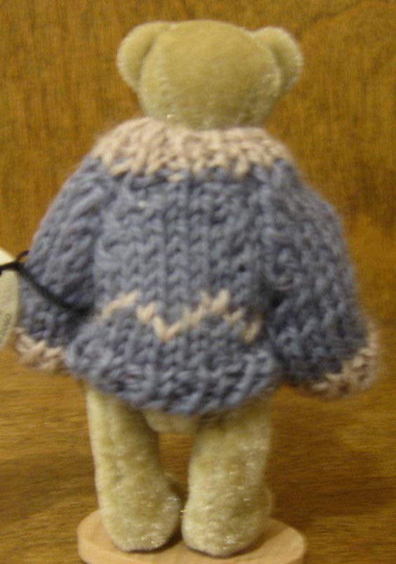 Ganz Cottage Collectibles Miniatures Ross the Beige Teddy Bear in Gray Sweater Ganz Cottage Collectibles Miniatures Ross the Beige Teddy Bear in Gray Sweater