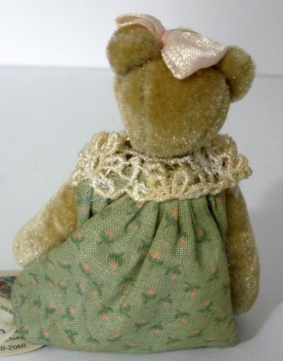 Ganz Cottage Collectibles Miniatures Kelly Teddy Bear in Green Dress Ganz Cottage Collectibles Miniatures Kelly Teddy Bear in Green Dress