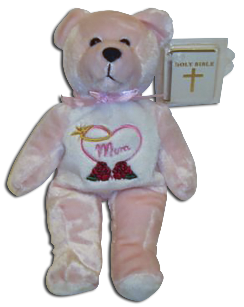 Mother's Day teddy bears by Holy Bears God Bless Mom from small plush teddy bears to large plush teddy bears that are soft and cuddly.