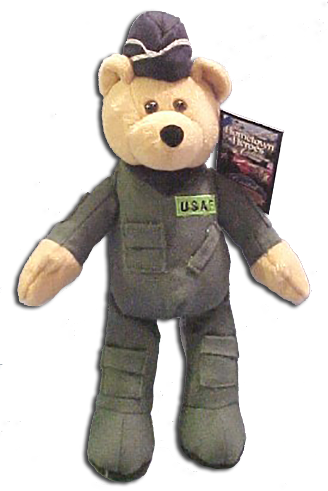 Adorable Teddy Bears dressed to Salute their Home Town Heros. Valiant Army, Air Force and Marine Teddy Bears are all represented.