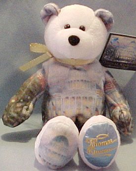 Thomas Kinkade 'Flags Over The Capital' Teddy Bear Thomas Kinkade 'Flags Over The Capital' Teddy Bear
- 4th bear in the series
- The Kinkade Bear has colorful images from Thomas Kinkade's 'Flags Over The Capital' work of art