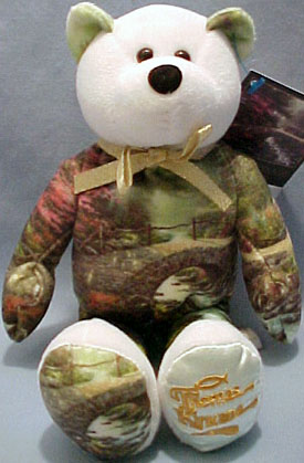 Thomas Kinkade 'Bridge of Faith' Teddy Bear Thomas Kinkade 'Bridge of Faith' Teddy Bear
- 7th bear in the series
- The Kinkade Bear has colorful images from Thomas Kinkade's 'Bridge of Faith' work of art