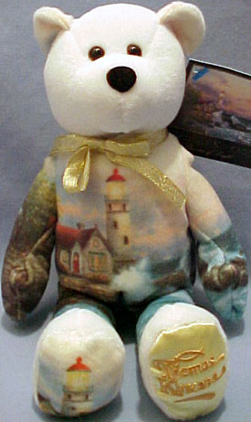 Thomas Kinkade 'Beacon of Hope' Teddy Bear Thomas Kinkade 'Beacon of Hope' Teddy Bear
- 8th bear in the series
- The Kinkade Bear has colorful images from Thomas Kinkade's 'Beacon of Hope' work of art