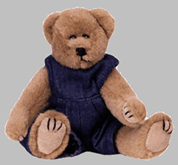 TY Attic Treasure Gilbert Teddy Bear TY Attic Treasure Gilbert Teddy Bear
- introduced in 1993 and retired in the Summer of 1997
- Fully jointed plush golden brown teddy bear
- He is wearing blue denim overalls
- Designed by Linda Harris