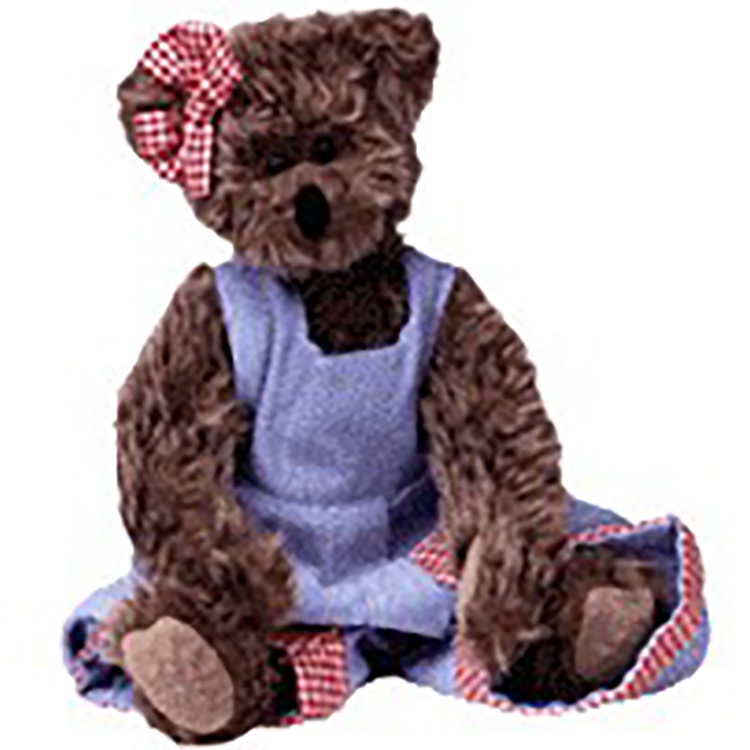 TY Attic Treasures Rebecca Teddy Bear TY Attic Treasures Rebecca Teddy Bear
- introduced in 1995 and retired in the Summer of 1997
- Fully jointed plush brown teddy bear
- She is wearing light blue denim overalls with red and white checked trim on the legs. A red and white checked bow is on her ear
- Designed by Nola Hart