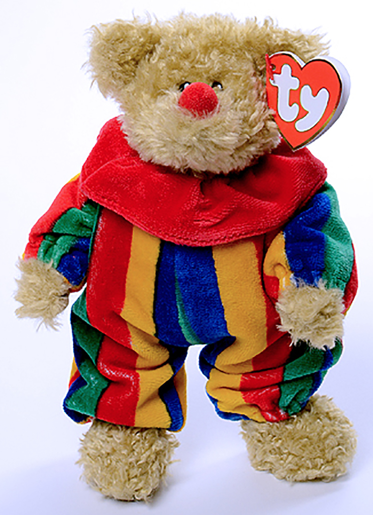 TY Attic Treasures Piccadilly Clown Teddy Bear in Striped Costume TY Attic Treasures Piccadilly Clown Teddy Bear in Striped Costume