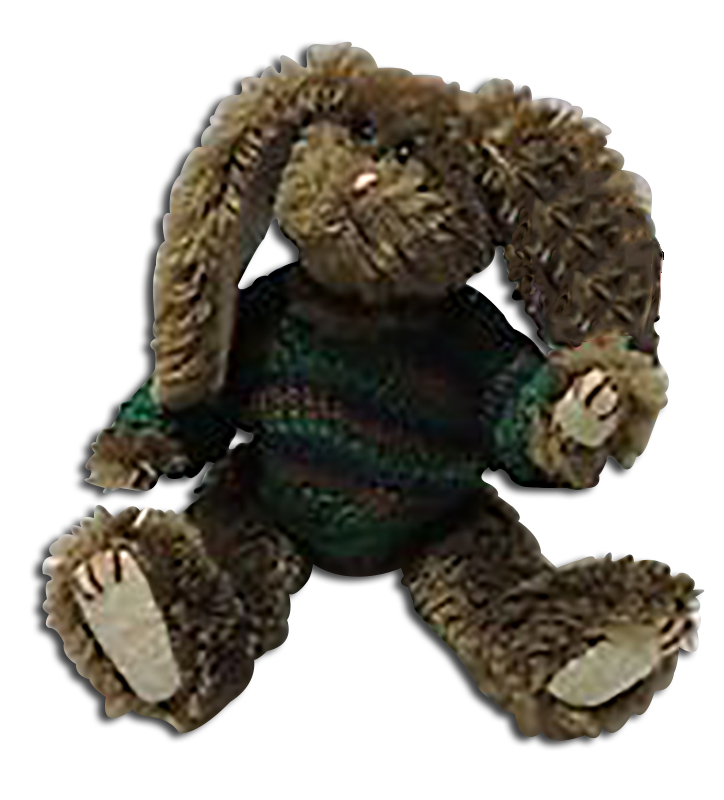 TY Attic Treasure Benjamin Bunny Rabbit with Green Sweater Stuffed Animal TY Attic Treasure Benjamin Bunny Rabbit with Green Sweater Stuffed Animal
- introduced in 1995 and retired in the Spring of 1997
- Tag reads: "
- Fully jointed plush dark chocolate brown bunny rabbit. He wears a green striped sweater.