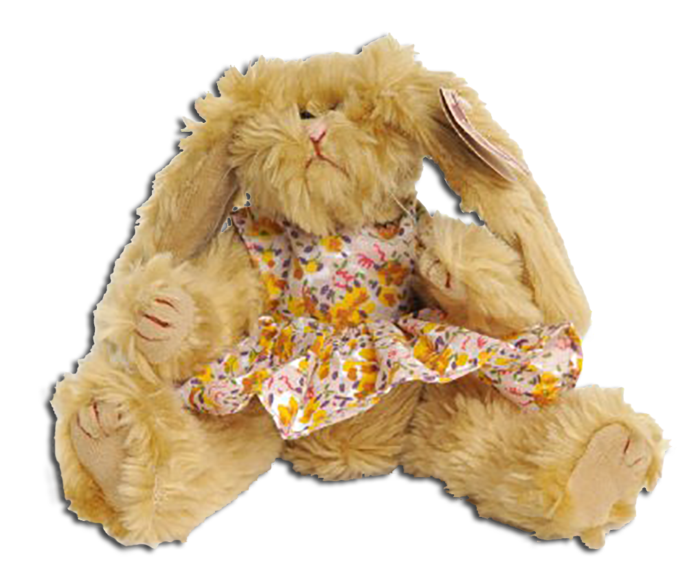 TY Attic Treasure Shelby Bunny Rabbit with Floral Dress Stuffed Animal TY Attic Treasure Shelby Bunny Rabbit with Floral Dress Stuffed Animal
- introduced in 1995 and retired on 5/1/98
- Fully jointed plush beige bunny rabbit. She is wearing a floral print dress.