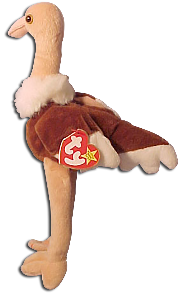 TY Beanie Babies Stretch the Ostrich Stuffed Animal TY Beanie Babies Stretch the Ostrich Stuffed Animal
- DOB 9/21/97
- introduced 12/31/97 retired 3/31/99
- Poem: "She thinks when her head is
underground, The rest of her body can't
be found, The Beanie Babies think it's
absurd, To play hide and seek with this
bird!"