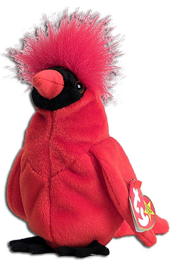 TY Beanie Babies Mac the Cardinal Stuffed Animal TY Beanie Babies Mac the Cardinal Stuffed Animal
- DOB 6/10/98
- introduced 1/1/99 retired 12/23/99
- Poem: "Mac tries hard to prove he's the
best, Swinging his bat harder than the
rest, Breaking records, enjoying the
game, Hitting home runs is his claim to
fame!"