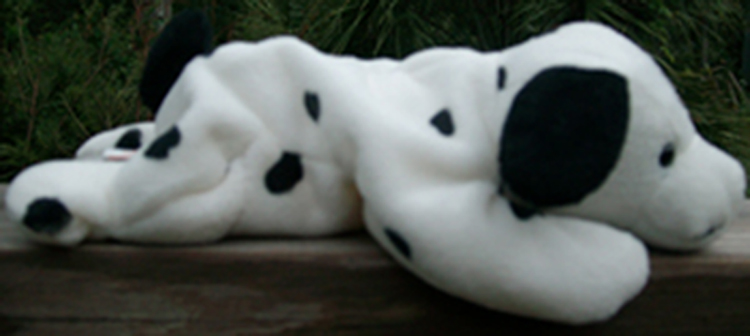 TY Beanie Babies Dotty the Dalmatian Stuffed Animal TY Beanie Babies Dotty the Dalmatian Stuffed Animal
- Introduced 5/11/97 retired 12/31/98
- DOB 10/17/96
- Poem: "The Beanies all thought it was a big joke, While writing her tag, their ink pen broke, She got in the way, and got all spotty, So now the Beanies call her Dotty!"