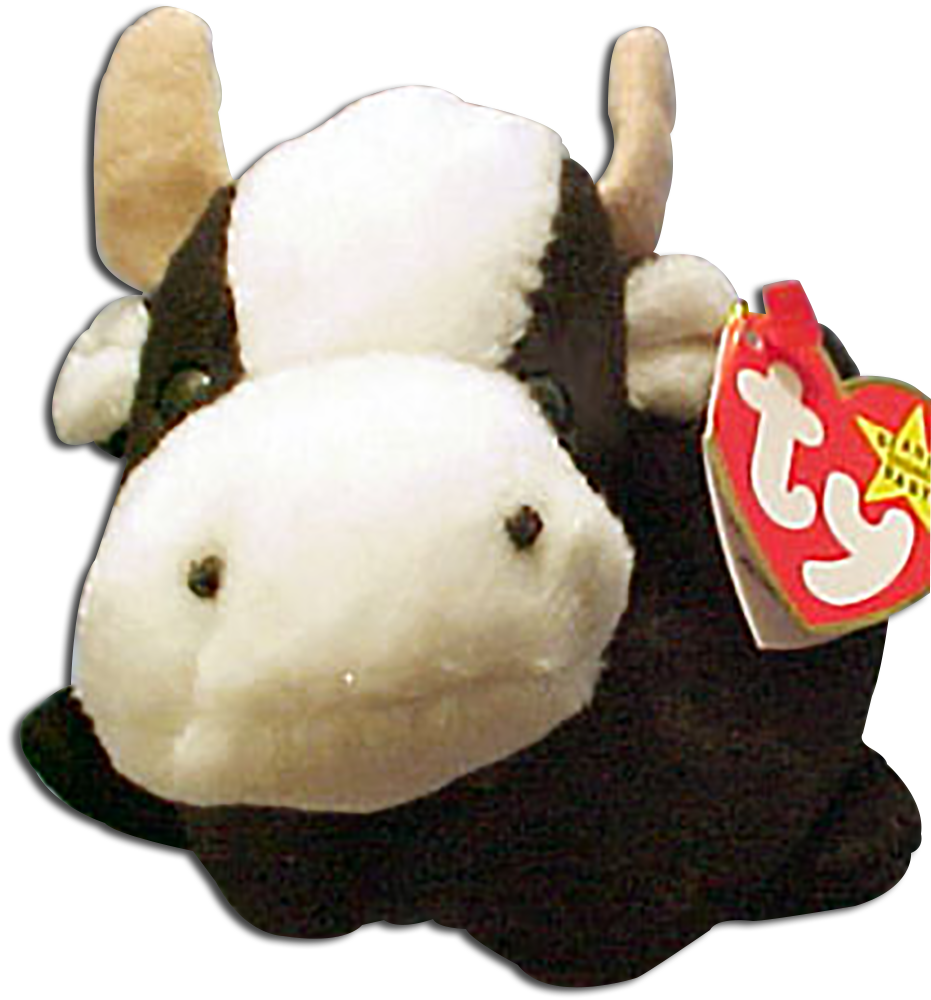 TY Beanie Babies Daisy the Black and White Cow Stuffed Animal TY Beanie Babies Daisy the Black and White Cow Stuffed Animal
- DOB 5/10/94
- introduced 6/25/94 retired 9/15/98
- Poem: "Daisy drinks milk each night,
So her coat is shiny and bright, Milk is
good for your hair and skin, What a
way for your day to begin!"