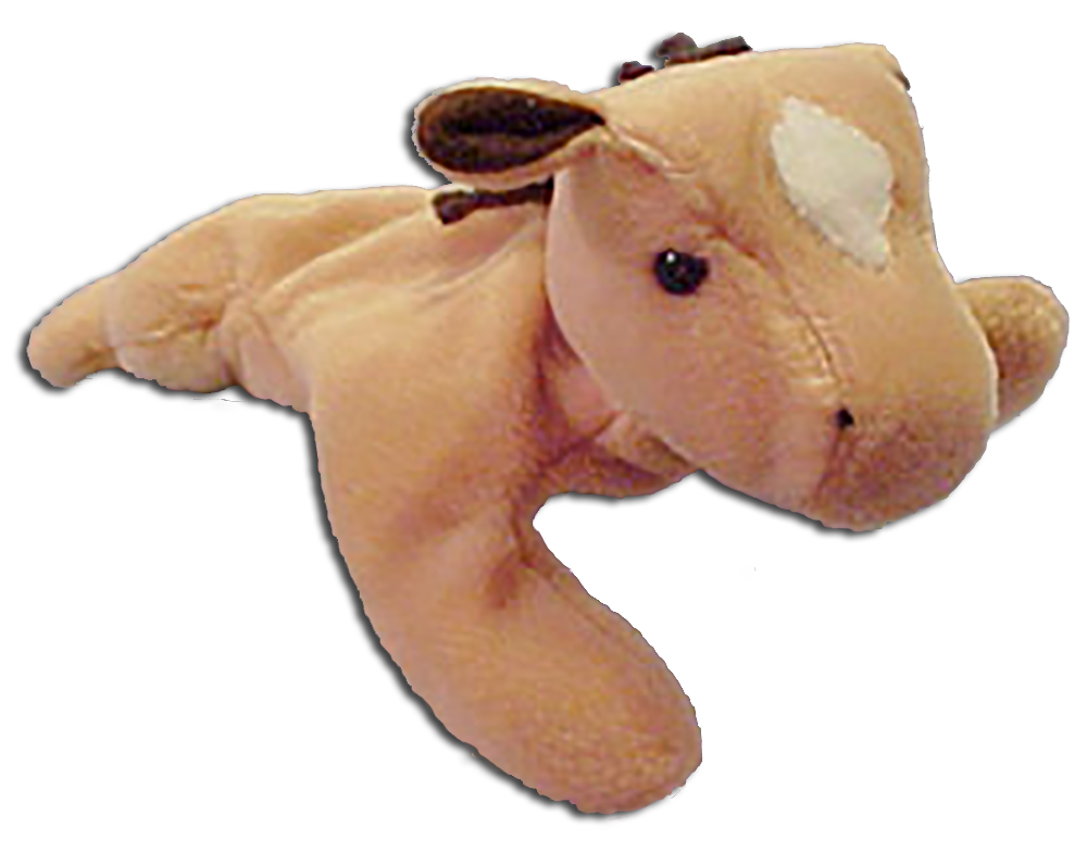 TY Beanie Babies Derby w/Star Coarse Mane Horse Stuffed Animal TY Beanie Babies Derby w/Star Coarse Mane Horse Stuffed Animal
- DOB 9/16/95
- introduced 12/15/97 retired 12/15/98
- Poem: "All the other horses used to
tattle, Because Derby never wore his
saddle, He left the stables, and the
horses too, Just so Derby can be with
you!"