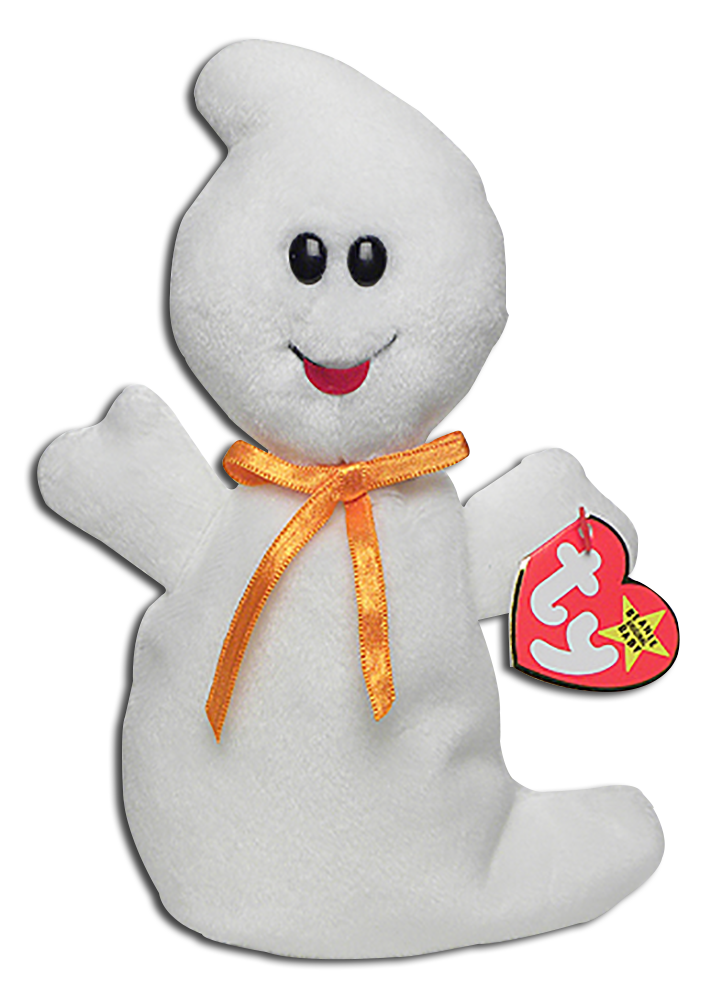 1 Dozen TY Beanie Babies Spooky the Ghost TY Beanie Babies Spooky the Ghost
- DOB 10/31/95
- introduced 9/1/95 retired 12/31/97
- Poem: Ghosts can be a scary sight, But don't let Spooky bring you any fright, Because when you're alone, you will see, The best friend that Spooky can be!