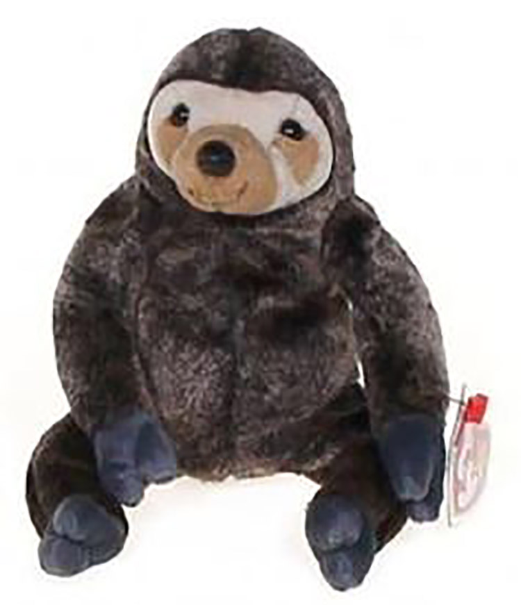 TY Beanie Babies Slowpoke the Sloth Stuffed Animal TY Beanie Babies Slowpoke the Sloth Stuffed Animal
- Introduced 8/31/99 retired 12/23/99
- DOB 5/20/99
- Poem: "Look up in the sky to the top of the tree, What in the world is that you see? A little sloth as sweet as can be, Munching on leaves very slowly!"
