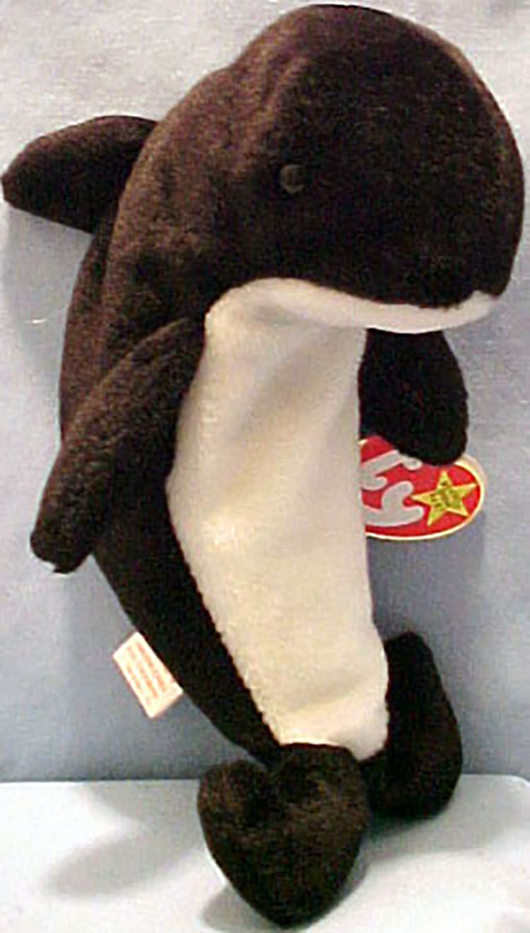 TY Beanie Babies Waves the Orca Whale Stuffed Animal TY Beanie Babies Waves the Orca Whale Stuffed Animal
- Introduced 5/11/97 retired 5/1/98
- DOB 12/8/96
- Poem: "Join him today on the Internet, Don't be afraid to get your feet wet, He taught all the Beanies how to surf, Our web page is his home turf!"