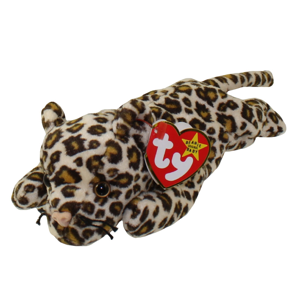 TY Beanie Babies Freckles the Leopard Stuffed Animal TY Beanie Babies Freckles the Leopard Stuffed Animal
- Introduced 6/15/96 retired 12/31/98
- DOB 6/3/96
- Poem: "From the trees he hunts prey, In the night and in the day, He's the king of camouflage, Look real close, he's no mirage!"