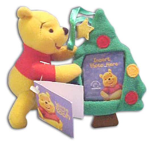 Pooh with Christmas Tree Picture Frame
