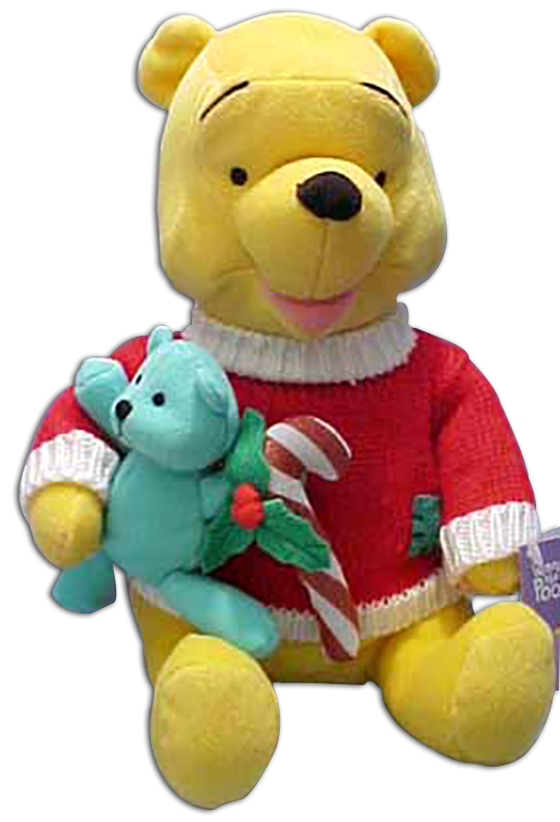 Disney's Plush Christmas Pooh with Aqua Teddy Bear and Candy Cane Disney's Plush Christmas Pooh with Aqua Teddy Bear and Candy Cane