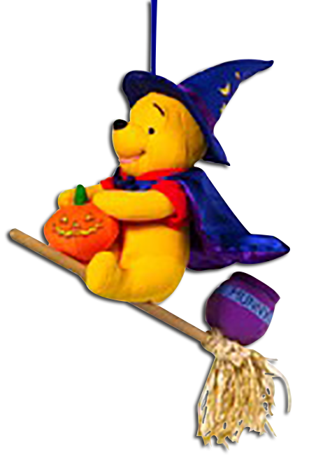 Disney's Pooh Witch with Honey Pot Flying on his broom Disney's Pooh Witch with Honey Pot Flying on his broom